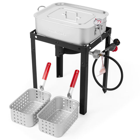 OuterMust manual ignition allowing easy startup for outdoor frying sessions.