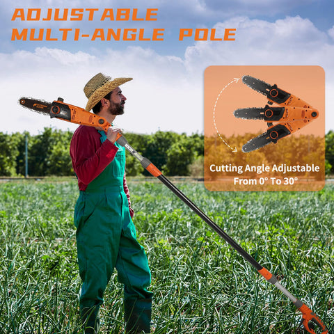 OUTESAWSUPER electric pole saw 33-link chain for efficient limb removal