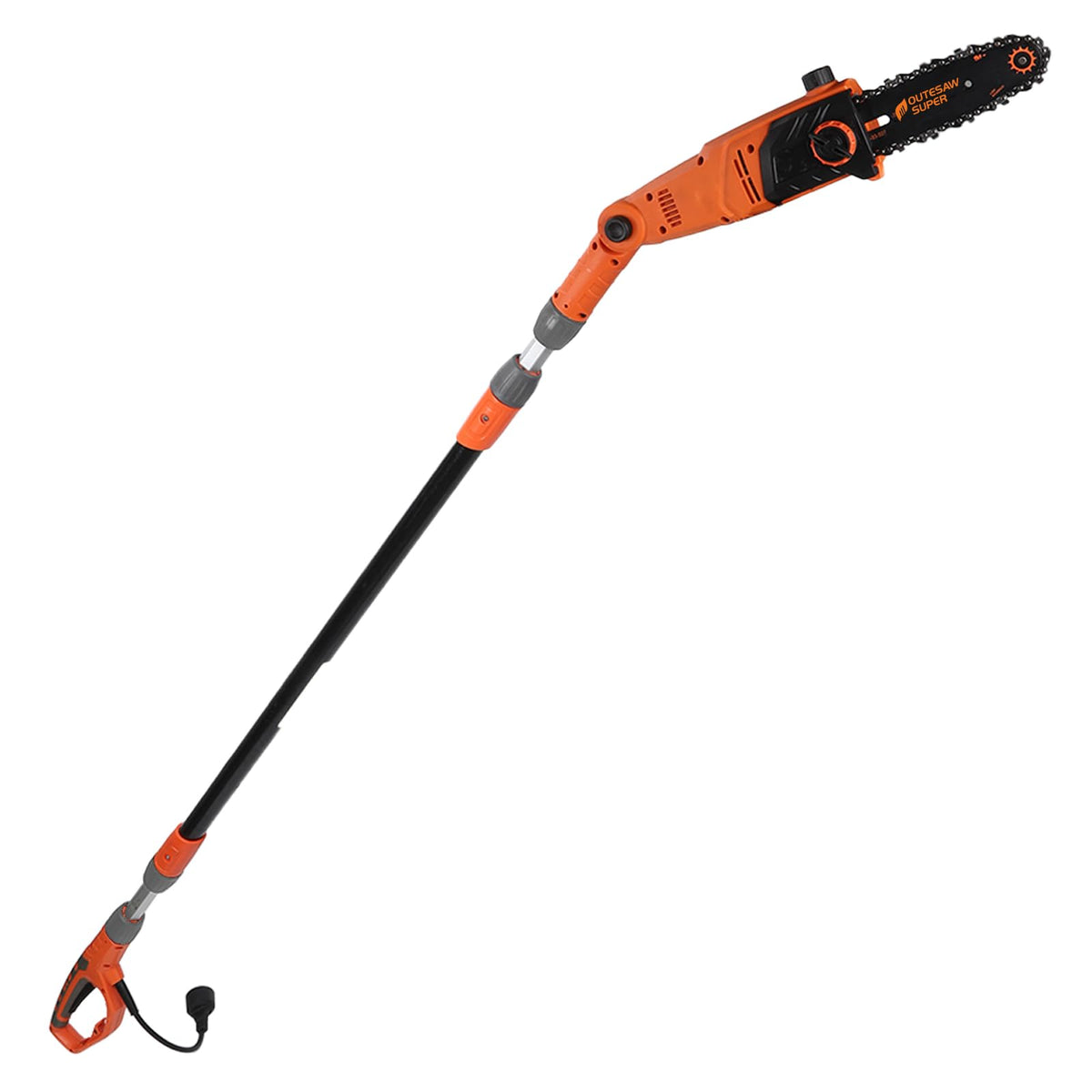 OUTESAWSUPER electric pole saw with 8-inch guide bar for precise pruning from ground