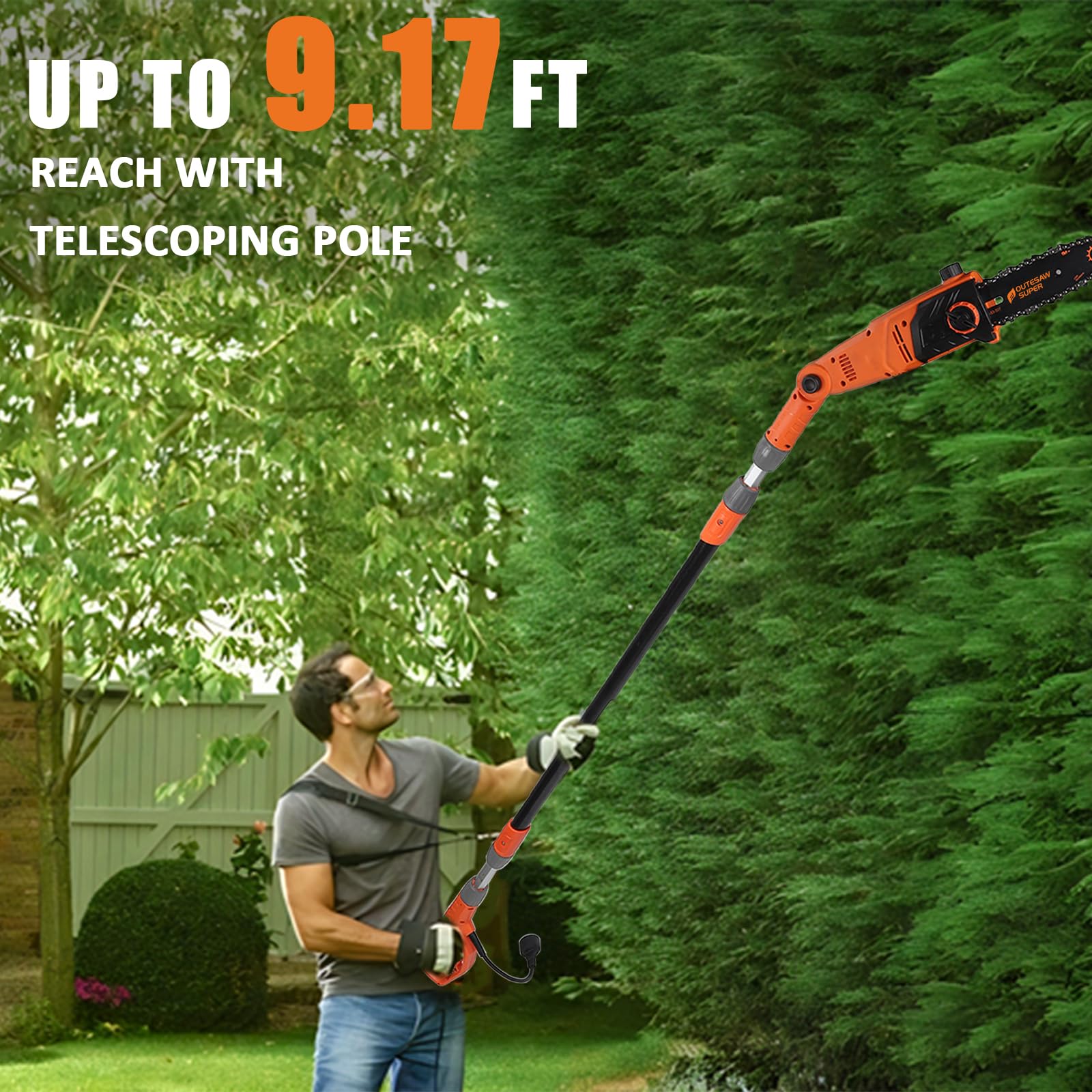 OUTESAWSUPER automatic oiling system reduces maintenance while you trim