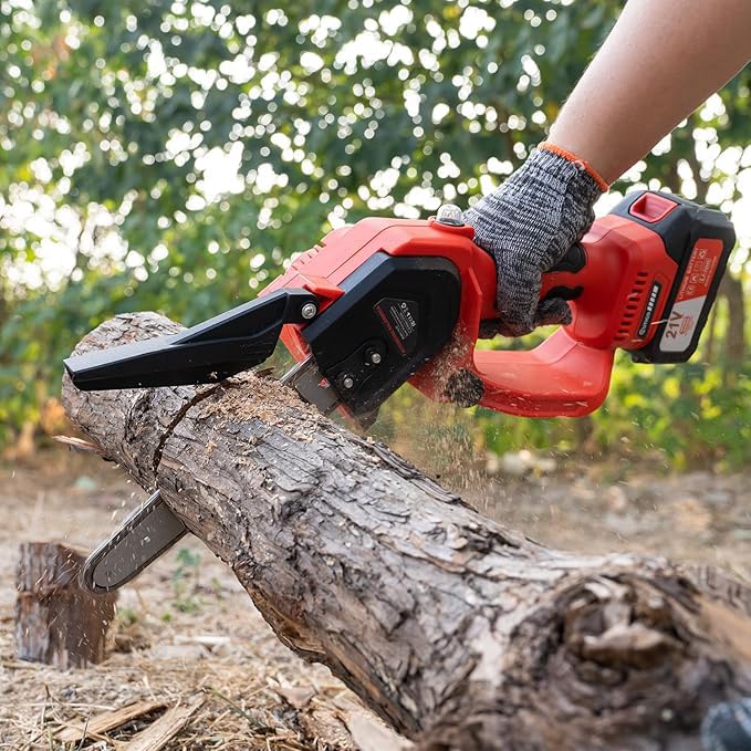 OUTIGO chainsaw dual 21V batteries for extended cutting sessions
