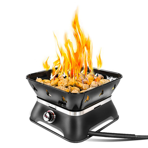 Outland Living Firecube 14-inch firebowl, portable centerpiece for outdoor gatherings.