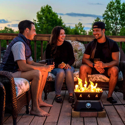 Portable design fits patios, balconies, campsites, and beach gatherings.
