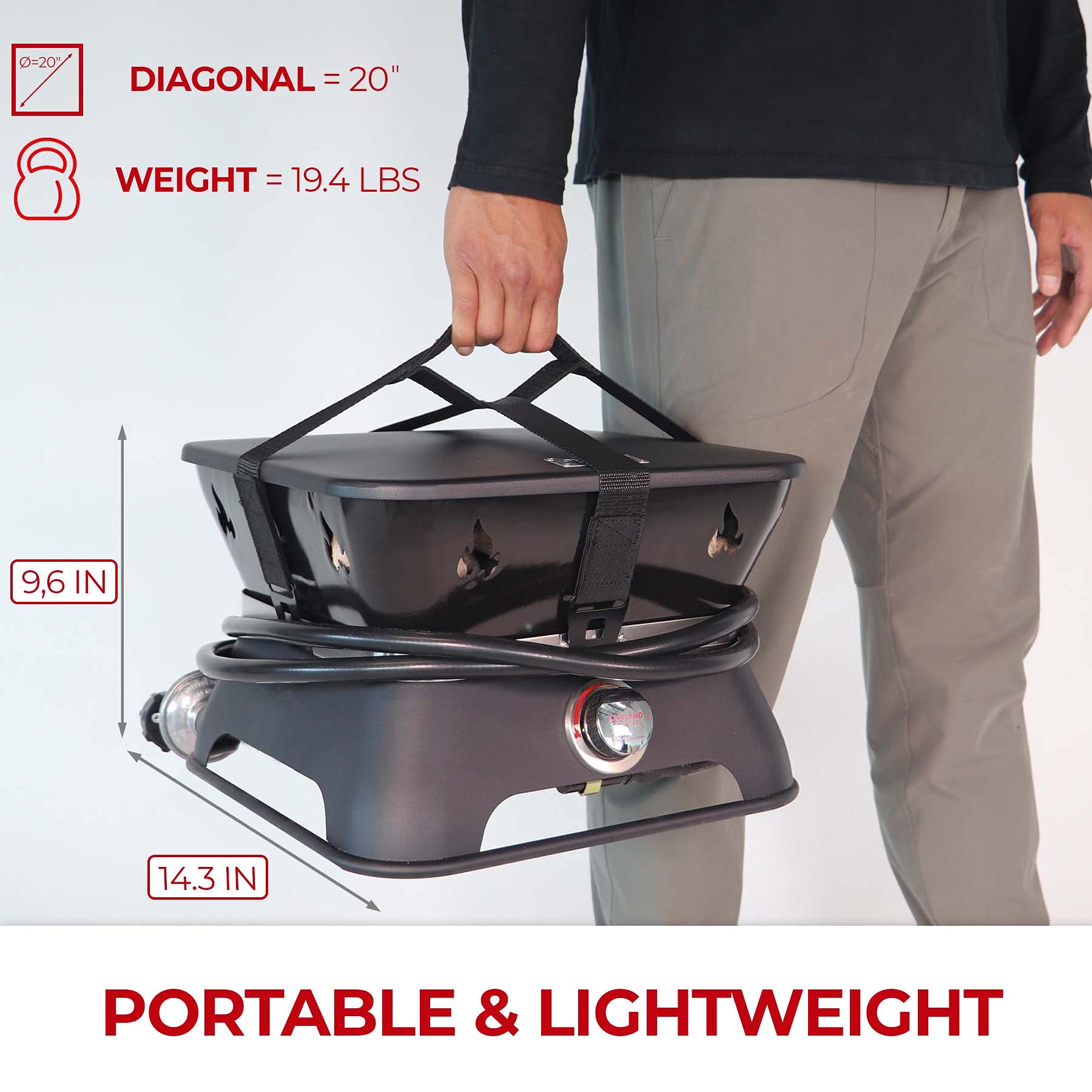 Smokeless Firecube flame provides clean outdoor warmth without smoke.