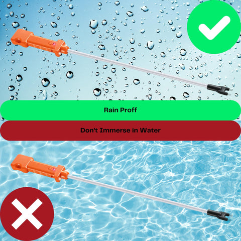 Outphorce cattle prod ergonomic non-slip handle for comfortable operation.