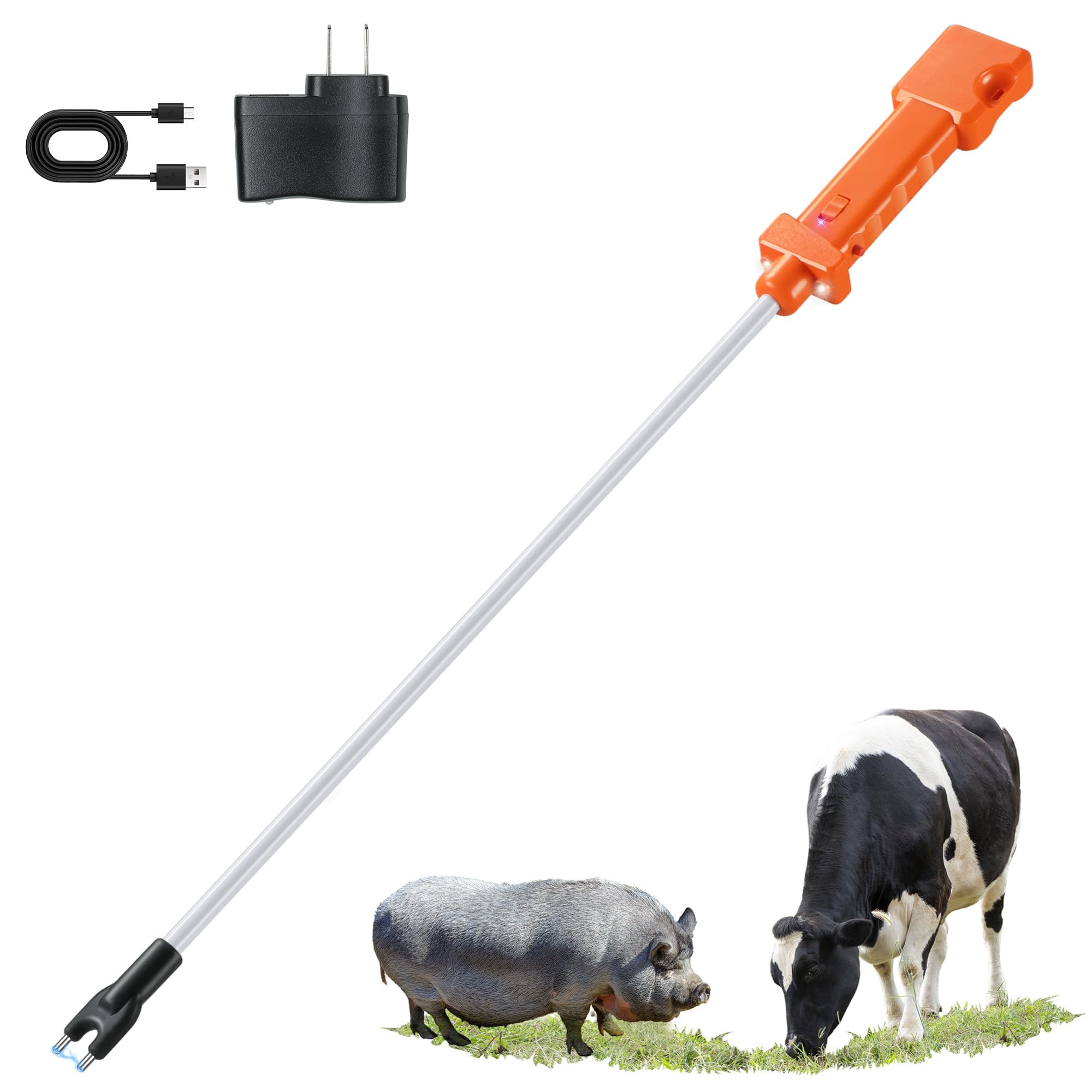 OUTPHORCE cattle prod front view for confident livestock management and safe guiding.