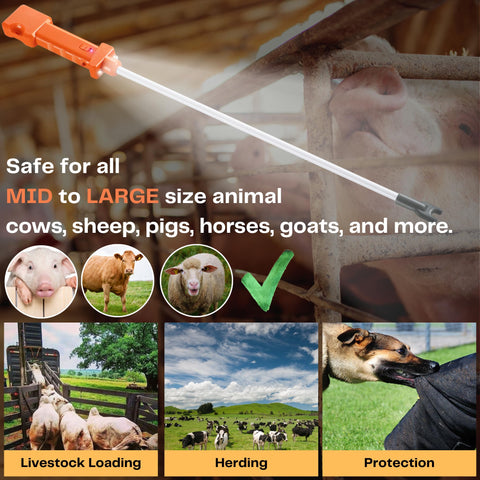 OUTPHORCE cattle prod waterproof exterior enables reliable use in wet environments.