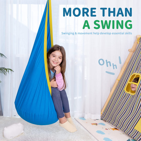 OUTREE Cotton-canvas swing seat with breathable fabric for comfortable relaxation.