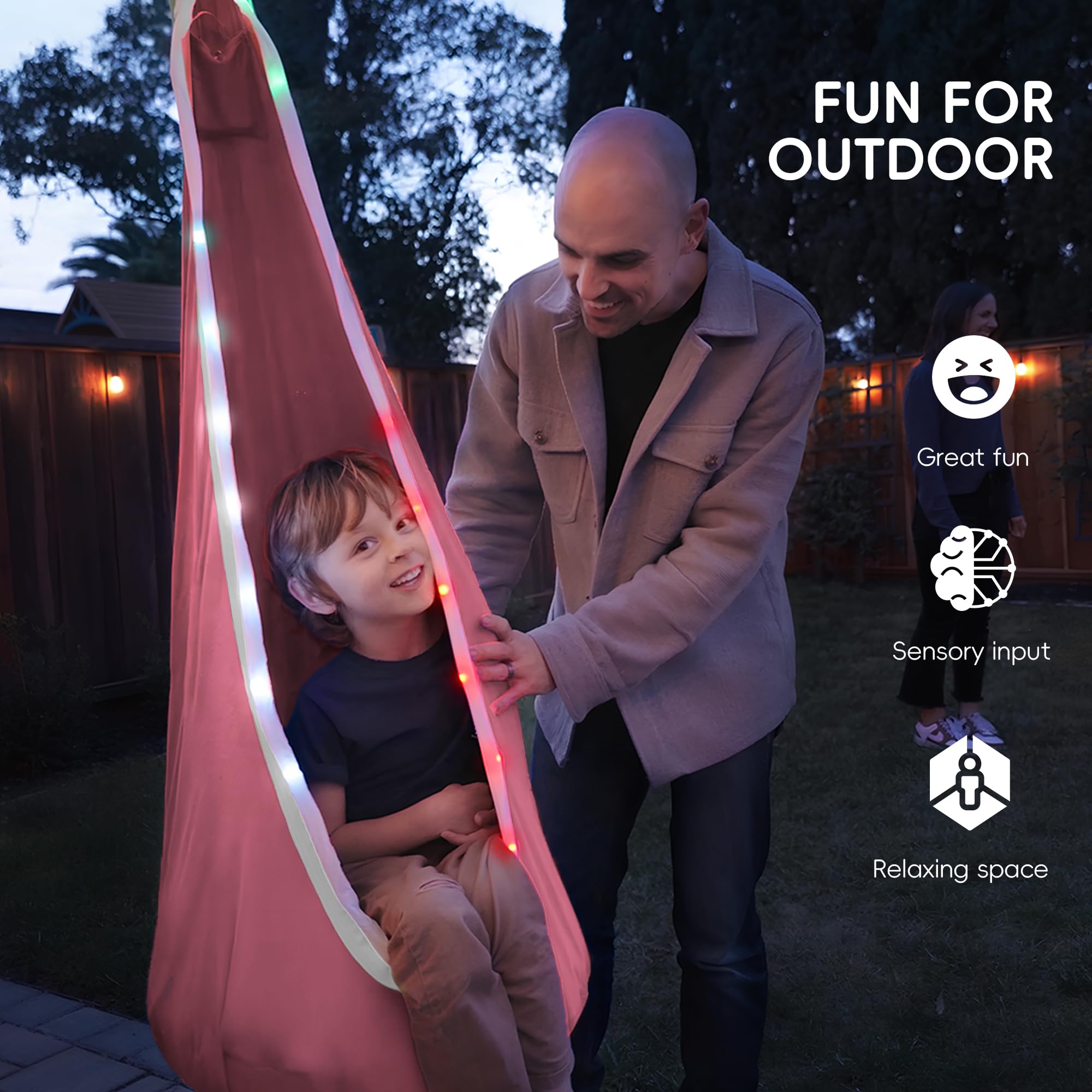 OUTREE inflatable pillow with diving light adds gentle illumination for cozy reading.