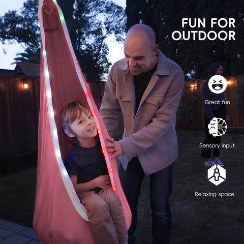 OUTREE inflatable pillow with diving light adds gentle illumination for cozy reading.