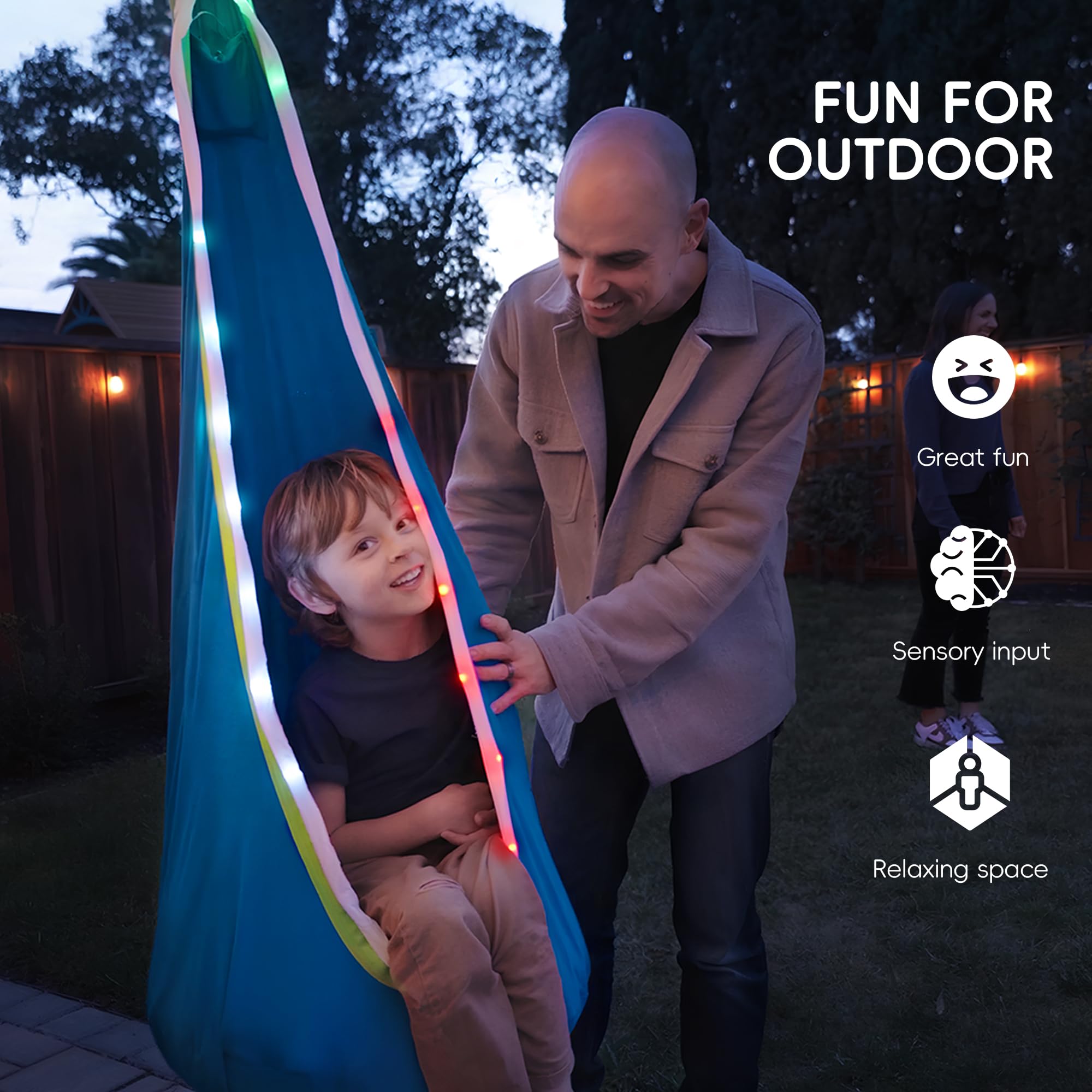 OUTREE Durable stitching reinforces safety and longevity of the pod swing.