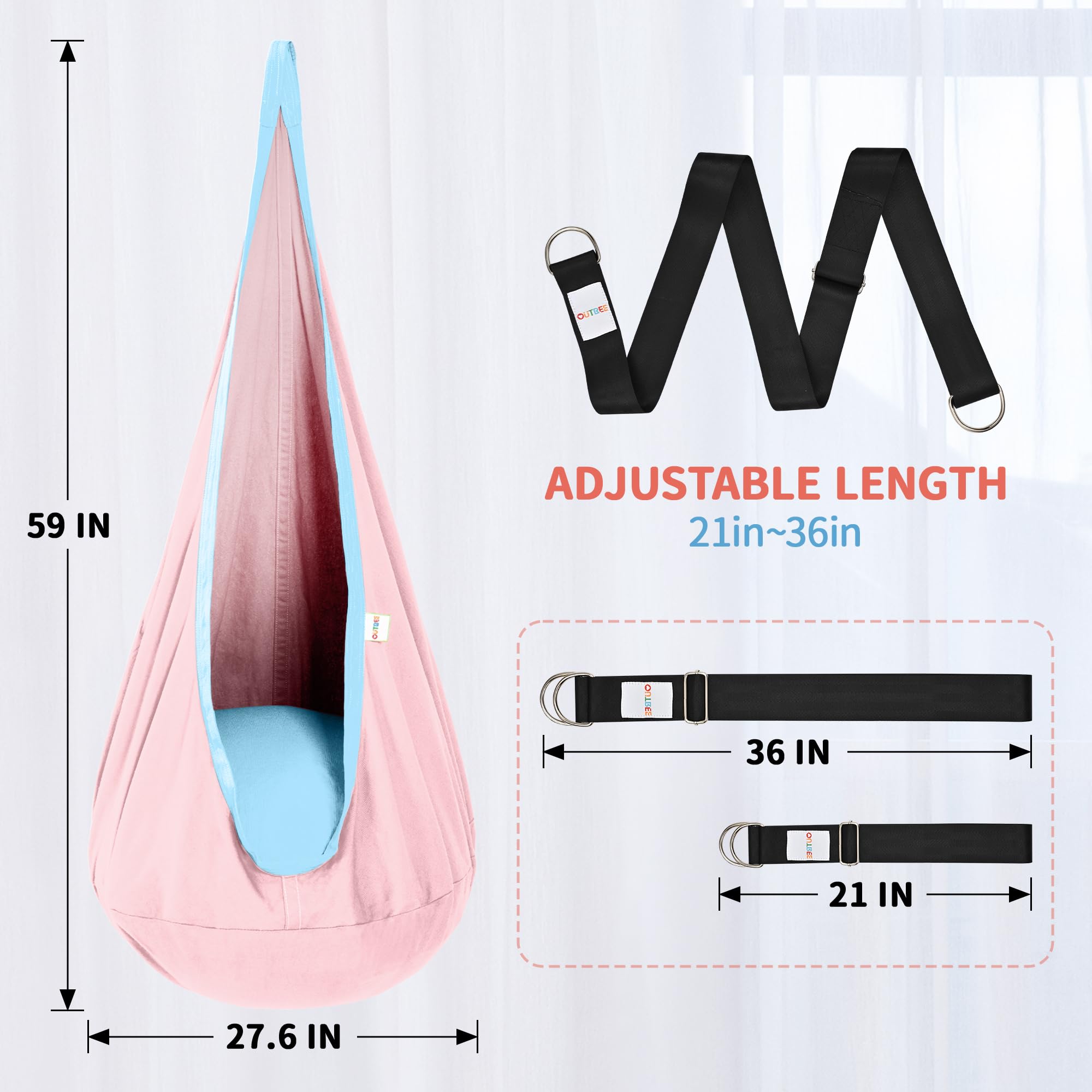 OUTREE reinforced nylon edging and double stitching for durable, secure design.