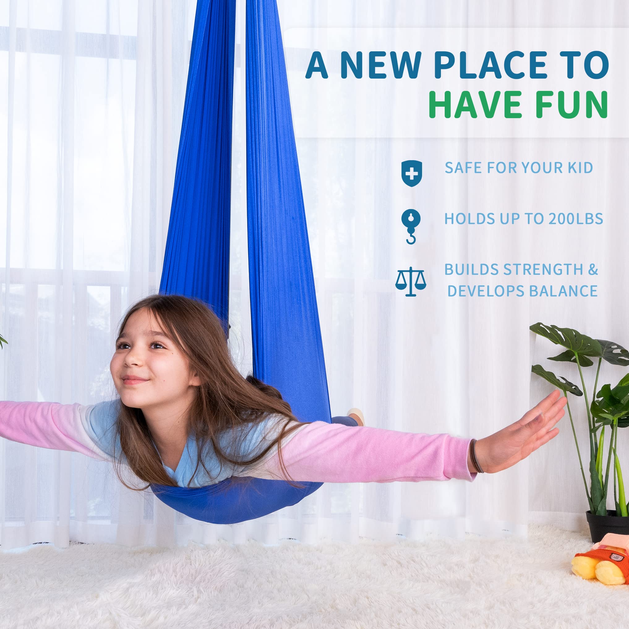 OUTREE cuddle hammock fabric provides cozy sensory input for kids