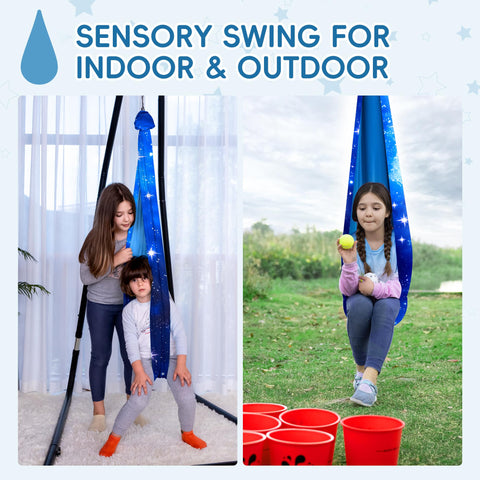 OUTREE sensory swing provides gentle rocking for focused play sessions.