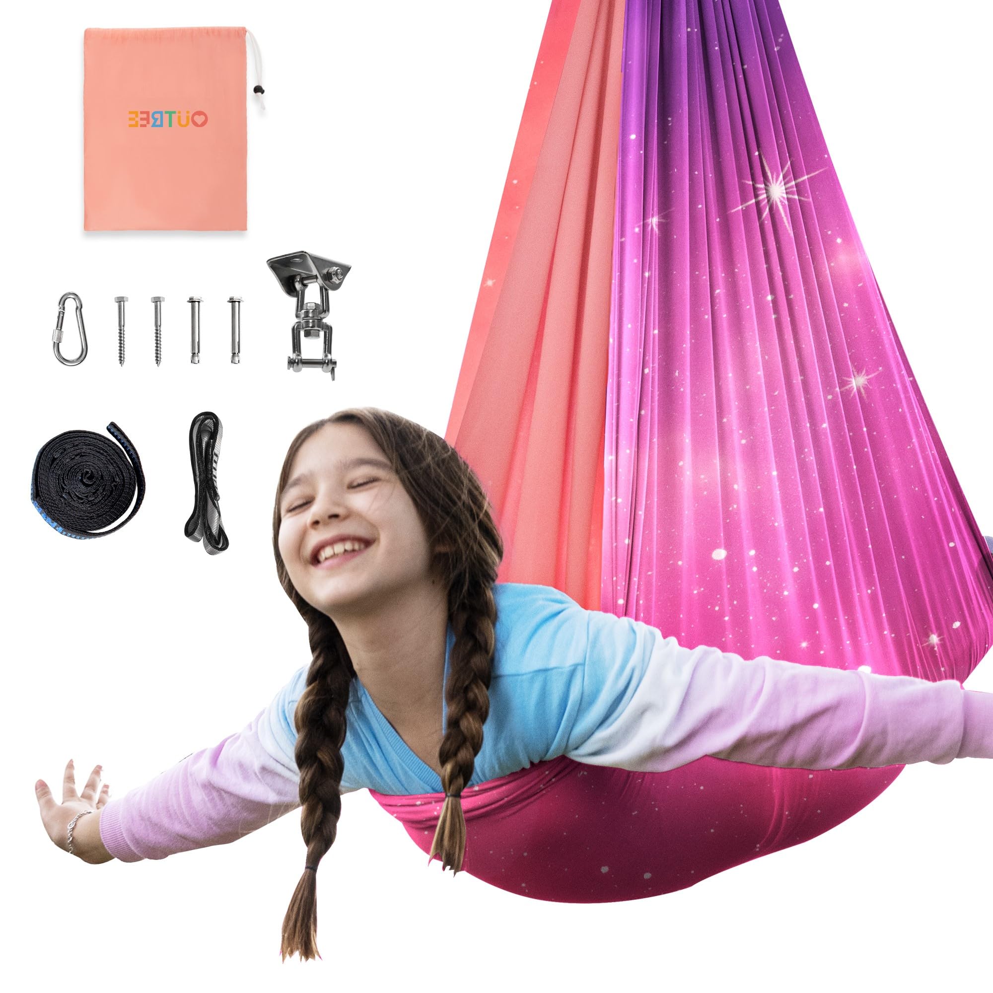 OUTREE sensory swing for kids with calming visuals for focused play