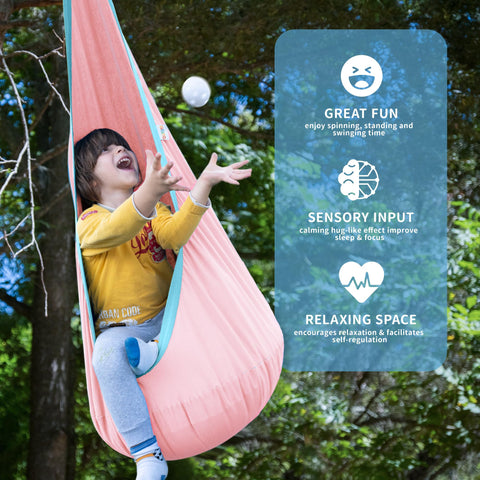 OUTREE soft PVC air cushion inside the pod supports comfy lounging.