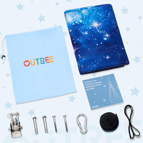 OUTREE starry print encourages imaginative, cozy moments during quiet time.