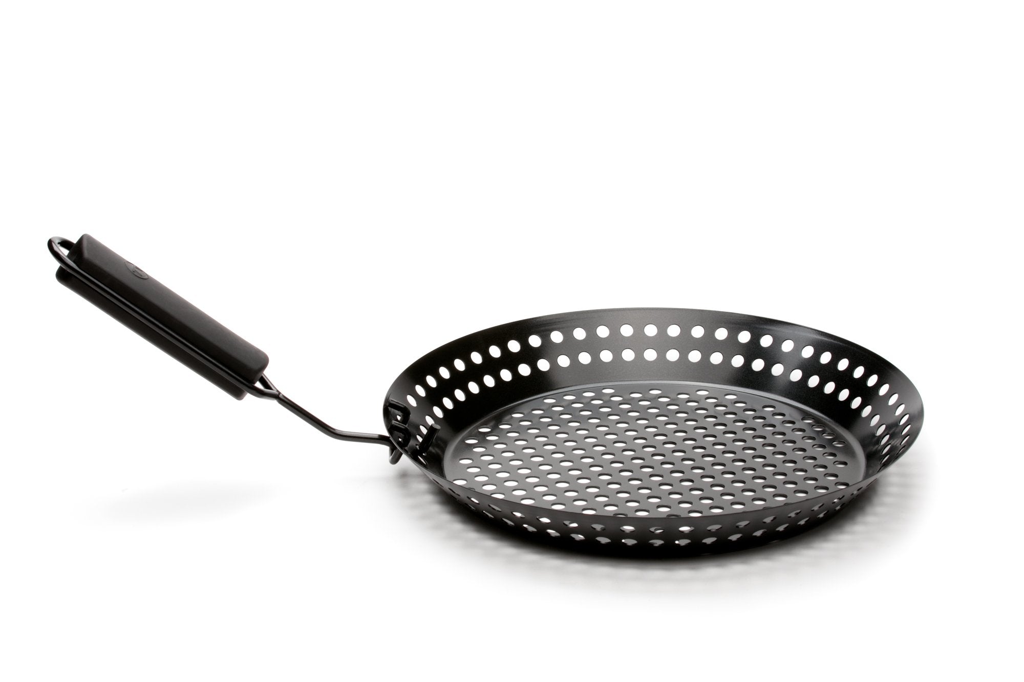 Outset grill skillet is oven-safe for versatile cooking at home or outdoors.