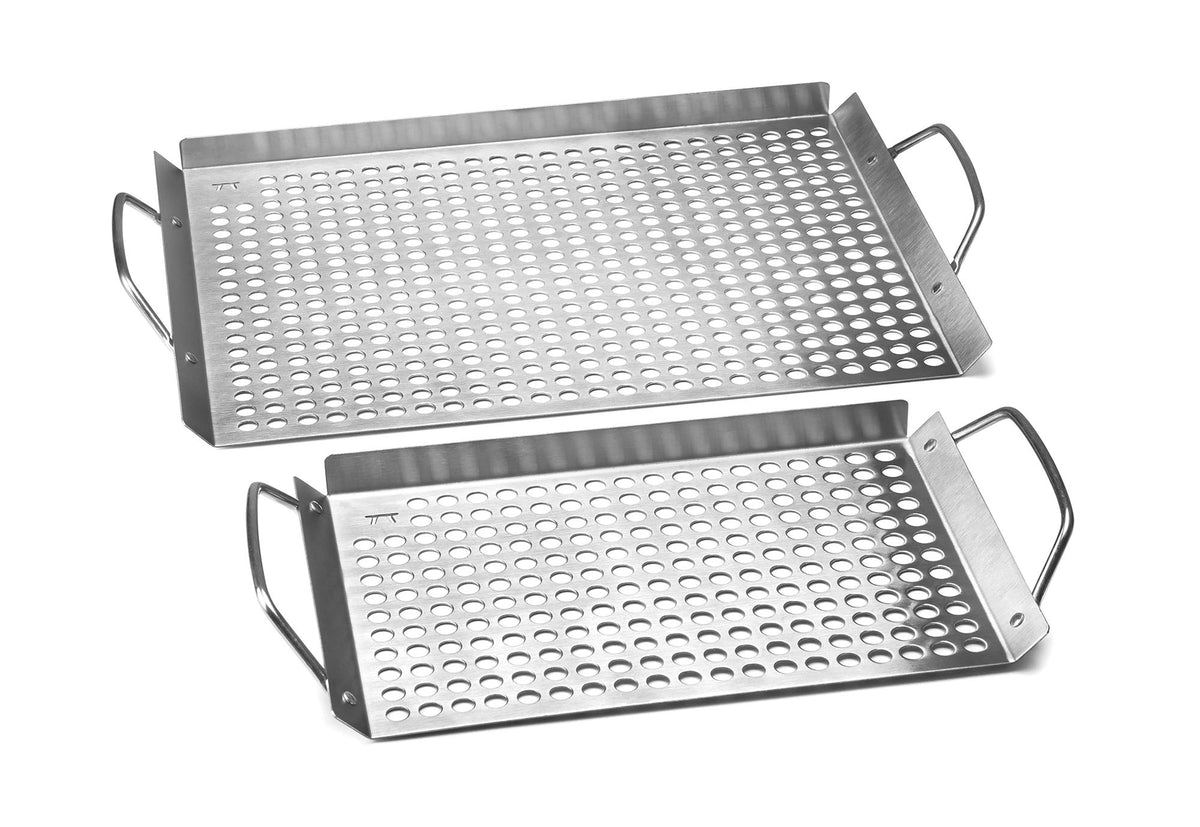 Outset grill topper large 11x17 on grill keeps larger foods secure