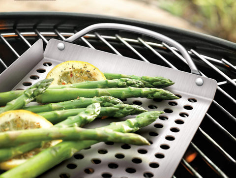 Outset grill topper small 11x7 ideal for bite-sized veggies and fish
