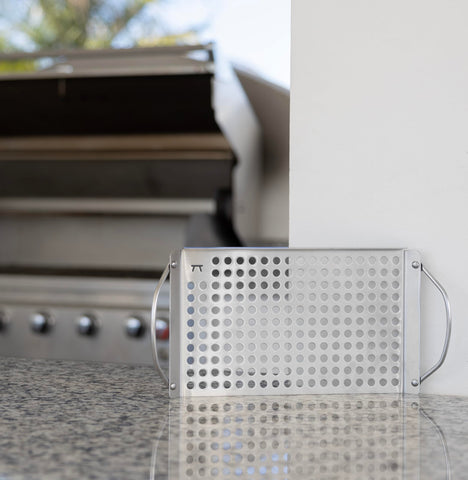 Perforated surface from Outset enables even airflow and light flavor development.