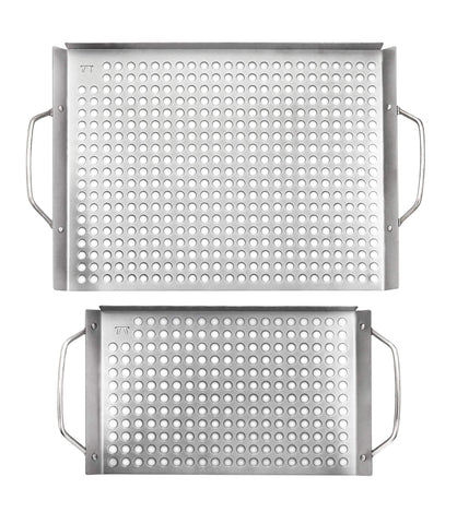 Outset set fits most grills for safe cooking of fish and vegetables