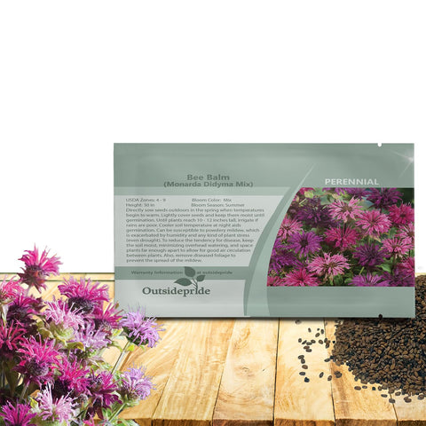 Outsidepride Bee Balm Mix Seeds ready for planting, producing vibrant pollinator-friendly blooms.