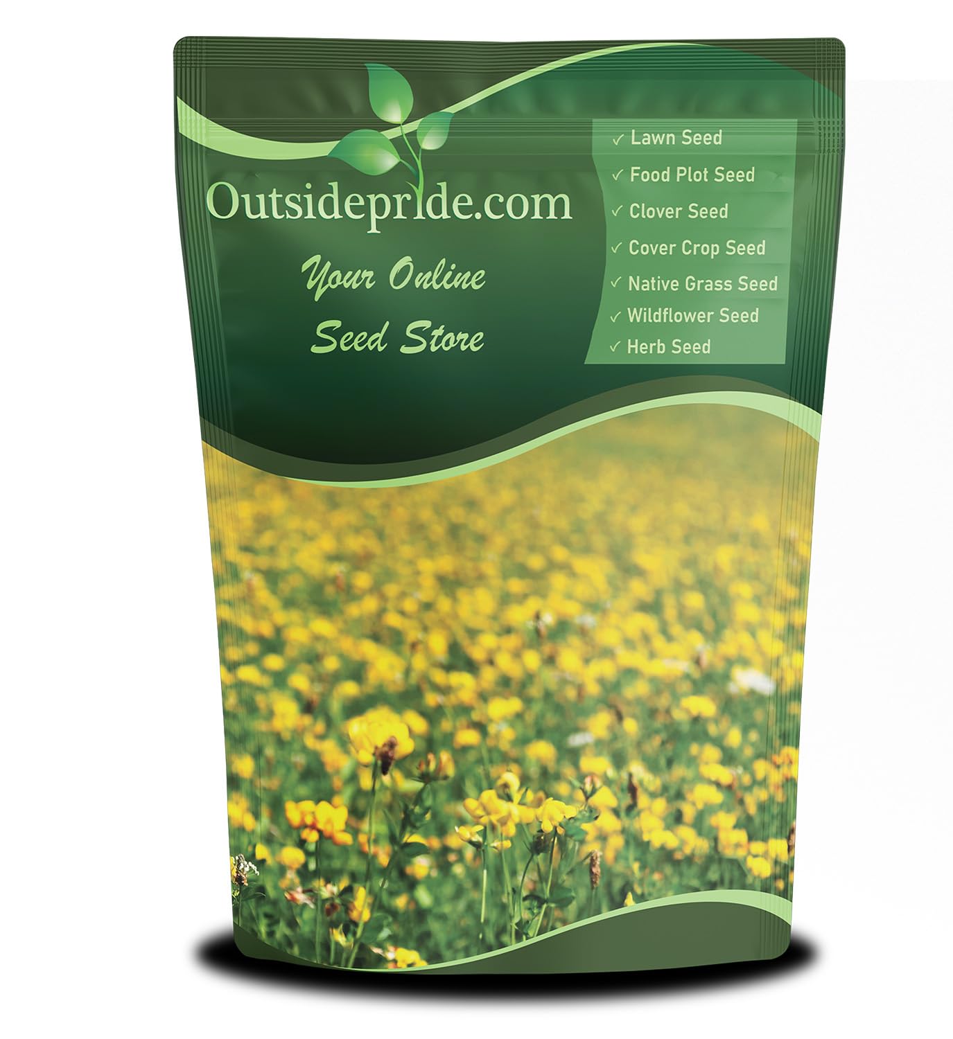 Outsidepride birdsfoot trefoil seed 1lb nitrocoated packaging for productive forage.