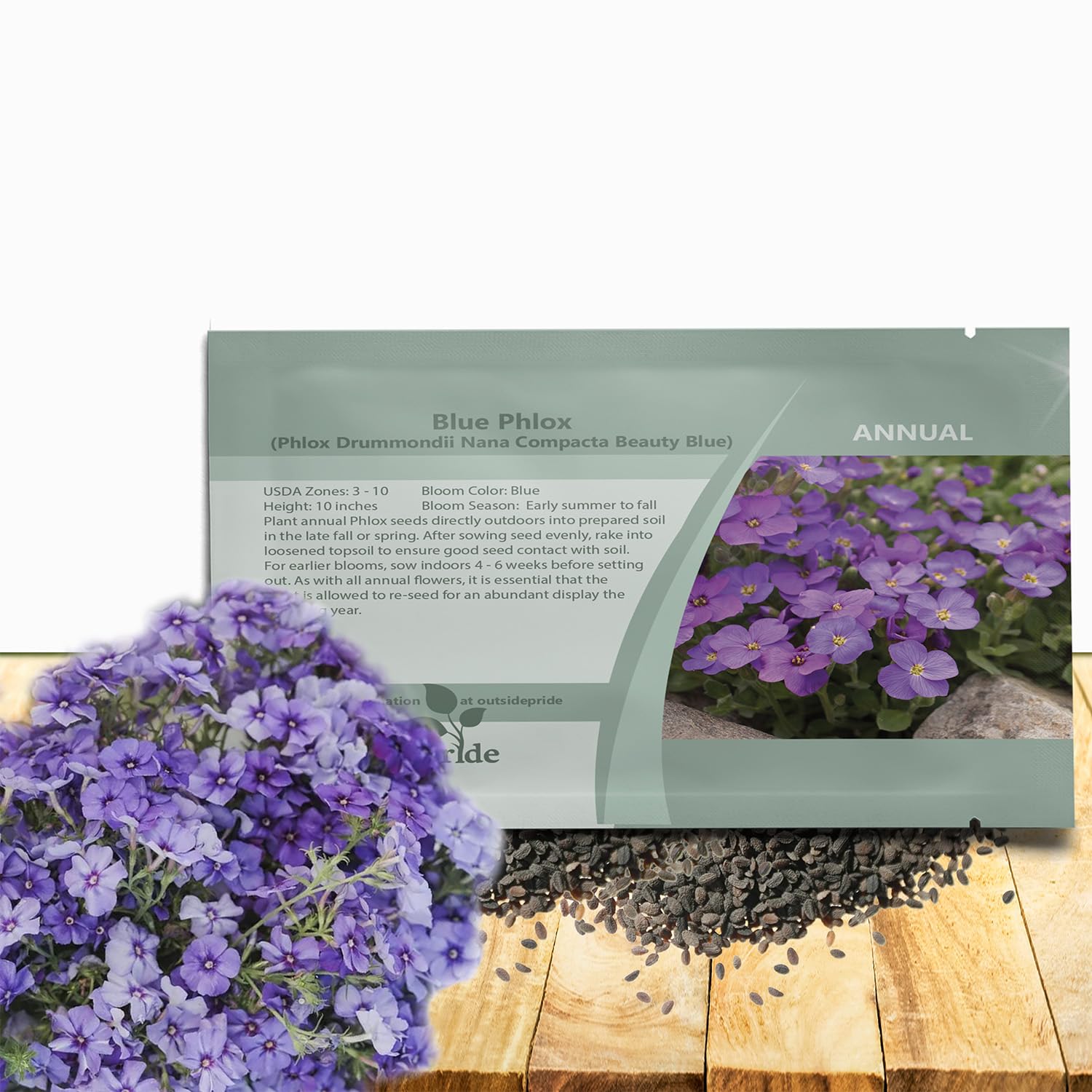 Outsidepride Blue Phlox Seeds deliver vibrant blooms for borders and containers.