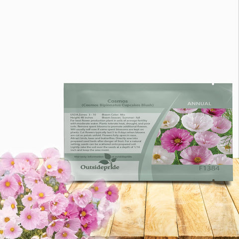 Outsidepride Cupcakes Blush Cosmos blooms for borders and meadows