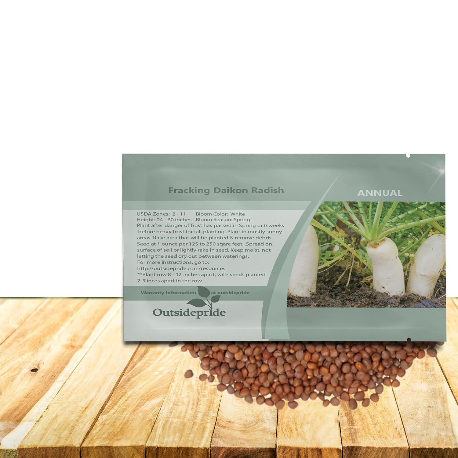 Outsidepride daikon radish seeds show deep root system improving soil aeration for gardens.