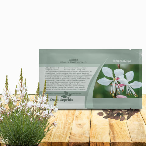 Outsidepride Gaura seeds pack featuring 200 seeds for drought-tolerant blooms