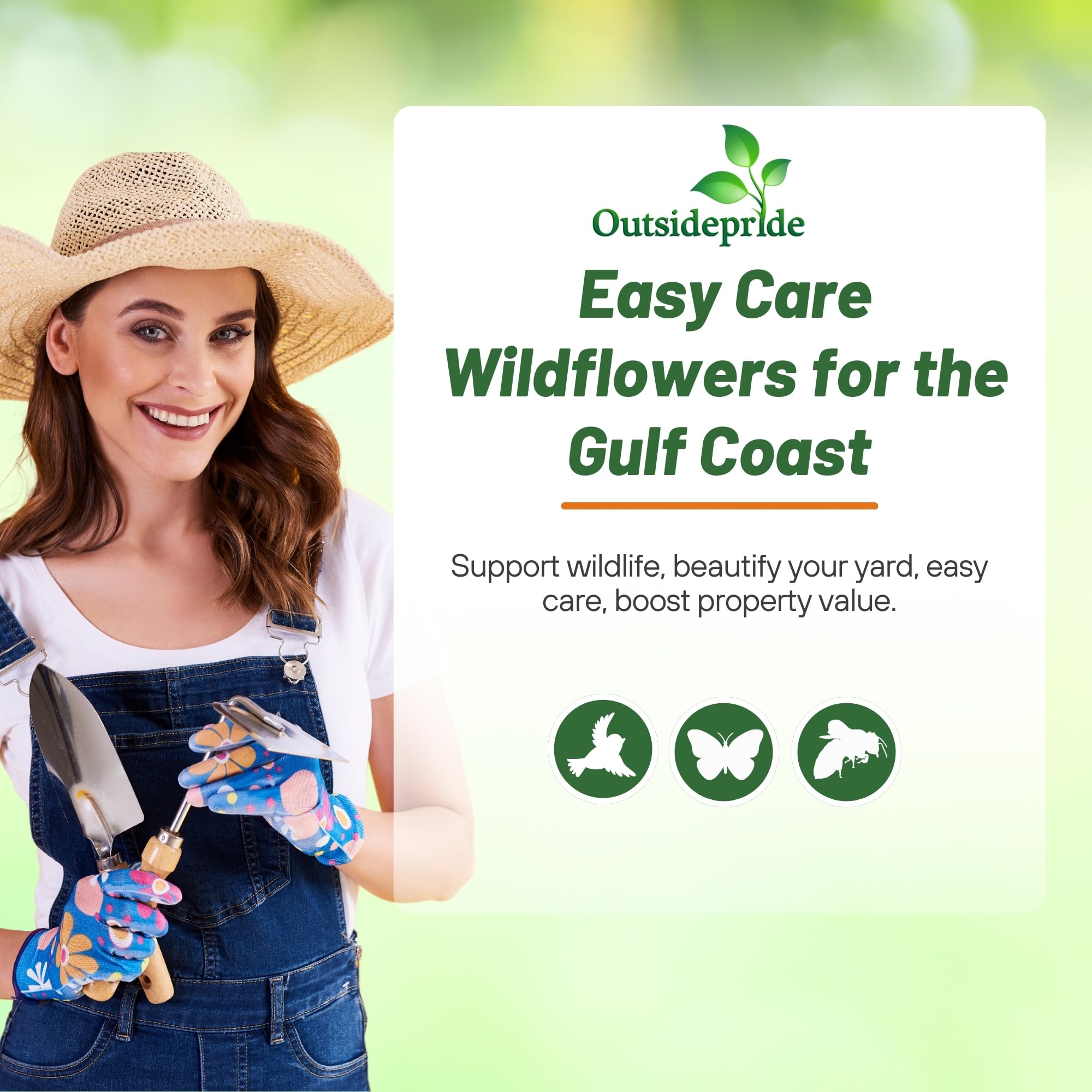 Outsidepride Gulf Coast wildflower seed mix 1/4 lb pack offers versatile seeding options.