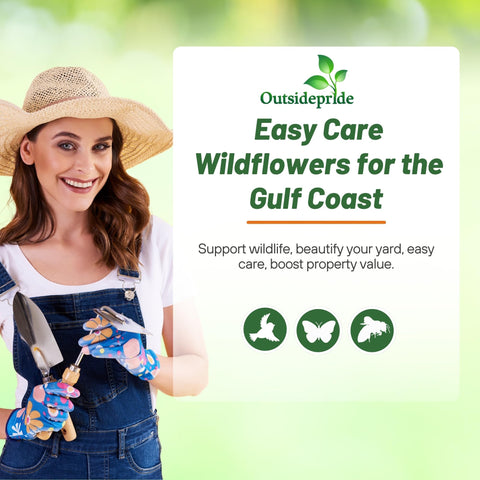 Outsidepride Gulf Coast wildflower seed mix 1/4 lb pack offers versatile seeding options.