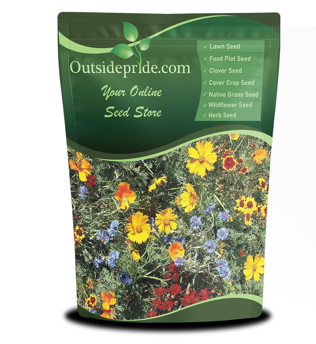 Outsidepride Gulf Coast wildflower seed mix packaging ready for easy planting in sunny yards.