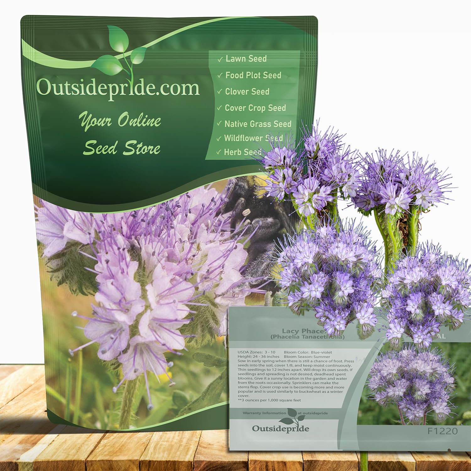 Outsidepride Lacy Phacelia seeds pack with about 5,000 seeds for quick establishment