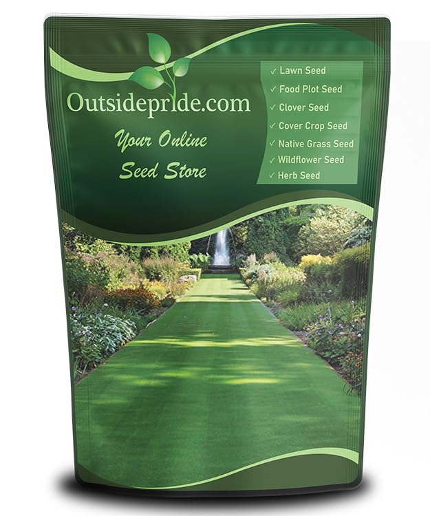 Outsidepride Legacy fine fescue seed mix in 5 lb bag showing lush fine-textured lawn potential.