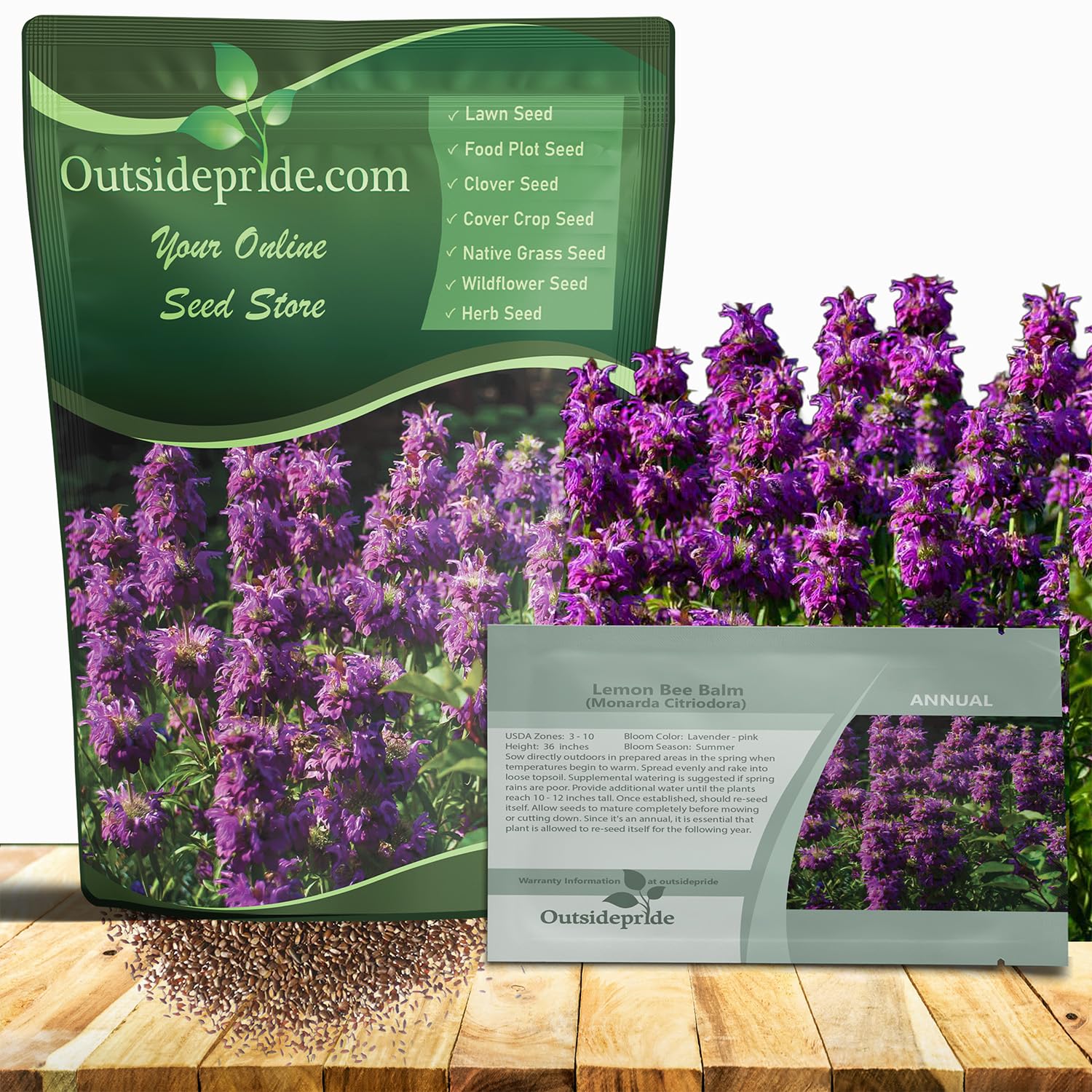 Outsidepride Lemon Bee Balm seeds yield pink blooms for vibrant color and fragrance.