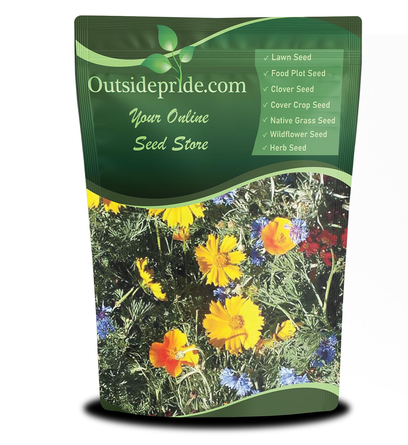 Outsidepride low-growing wildflower seed mix for border display with bright color.