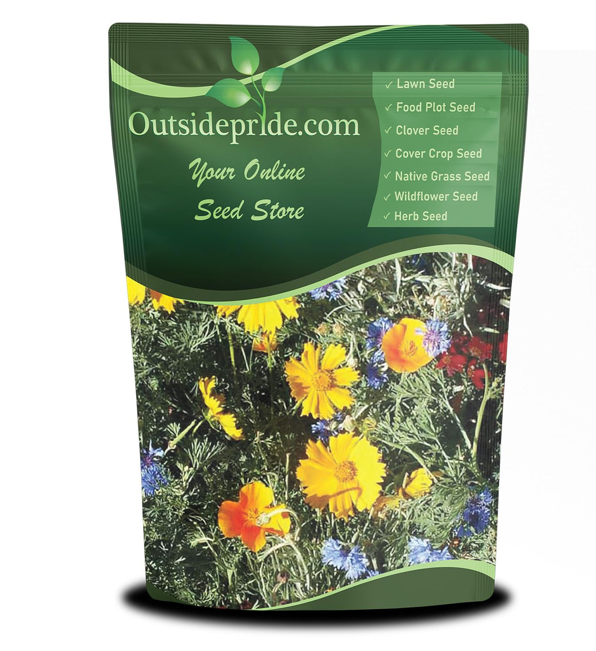 Outsidepride low-growing wildflower seed mix for border display with bright color.