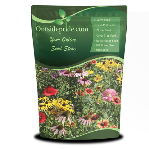 Outsidepride Midwest Wildflower Seed Mix bag for simple sowing in garden beds.