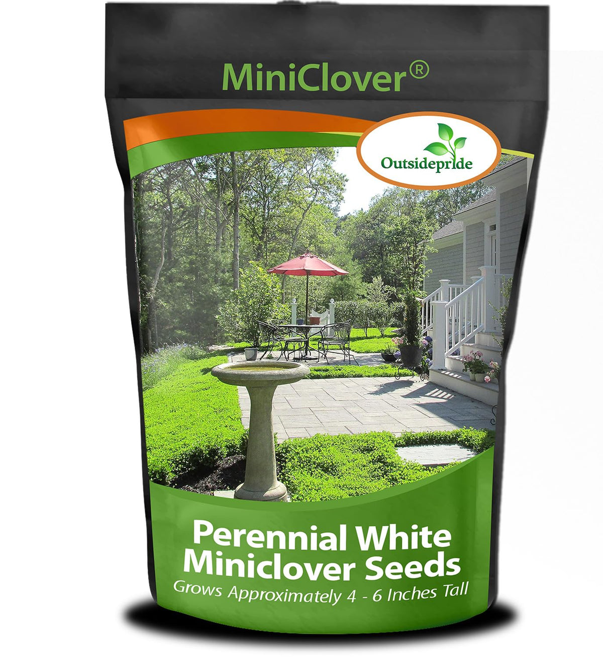 Outsidepride MiniClover seed pelleted pack for easy lawn integration.
