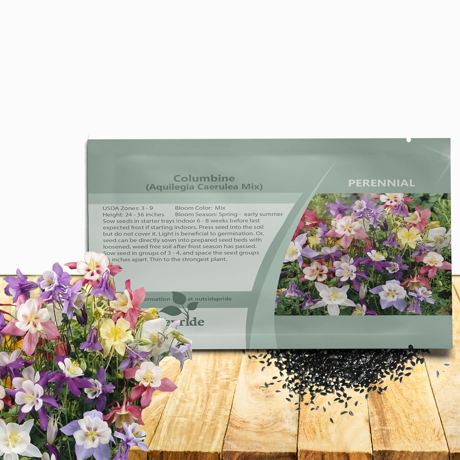 Outsidepride mixed columbine seeds bloom in vibrant colors for borders and arrangements