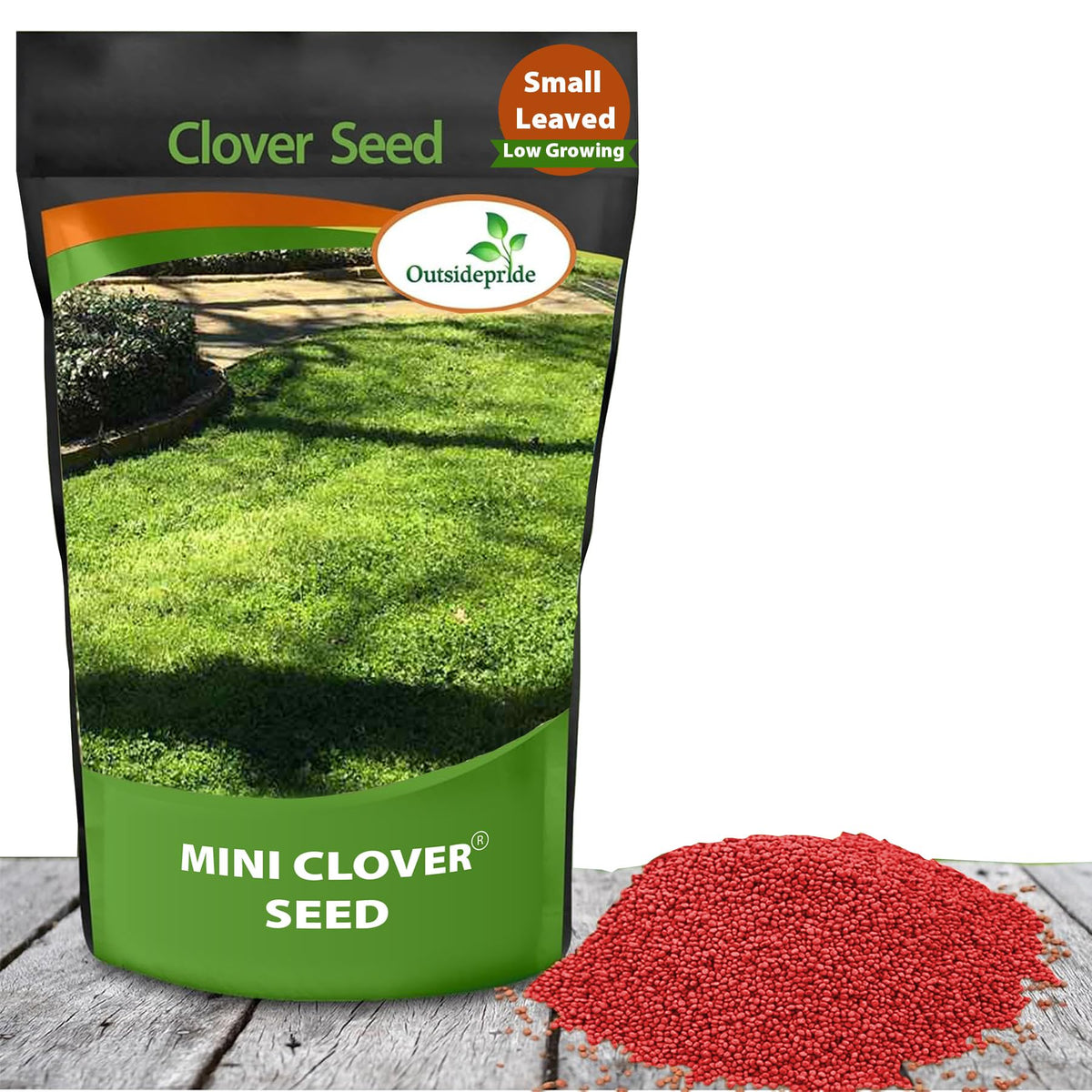 Outsidepride Perennial White MiniClover seed pack showing lawn-friendly ground cover potential