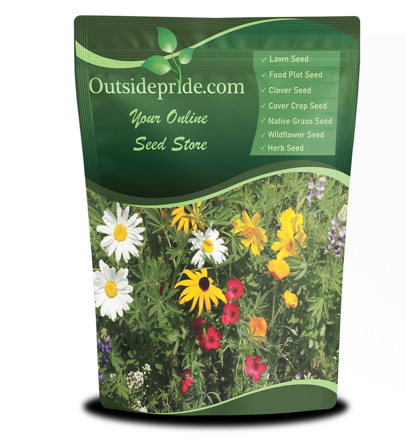 Outsidepride perennial wildflower seed mix package ready for a pollinator-friendly garden.