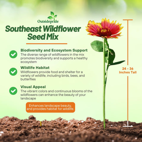 Outsidepride seed mix attracting bees and butterflies for pollination.