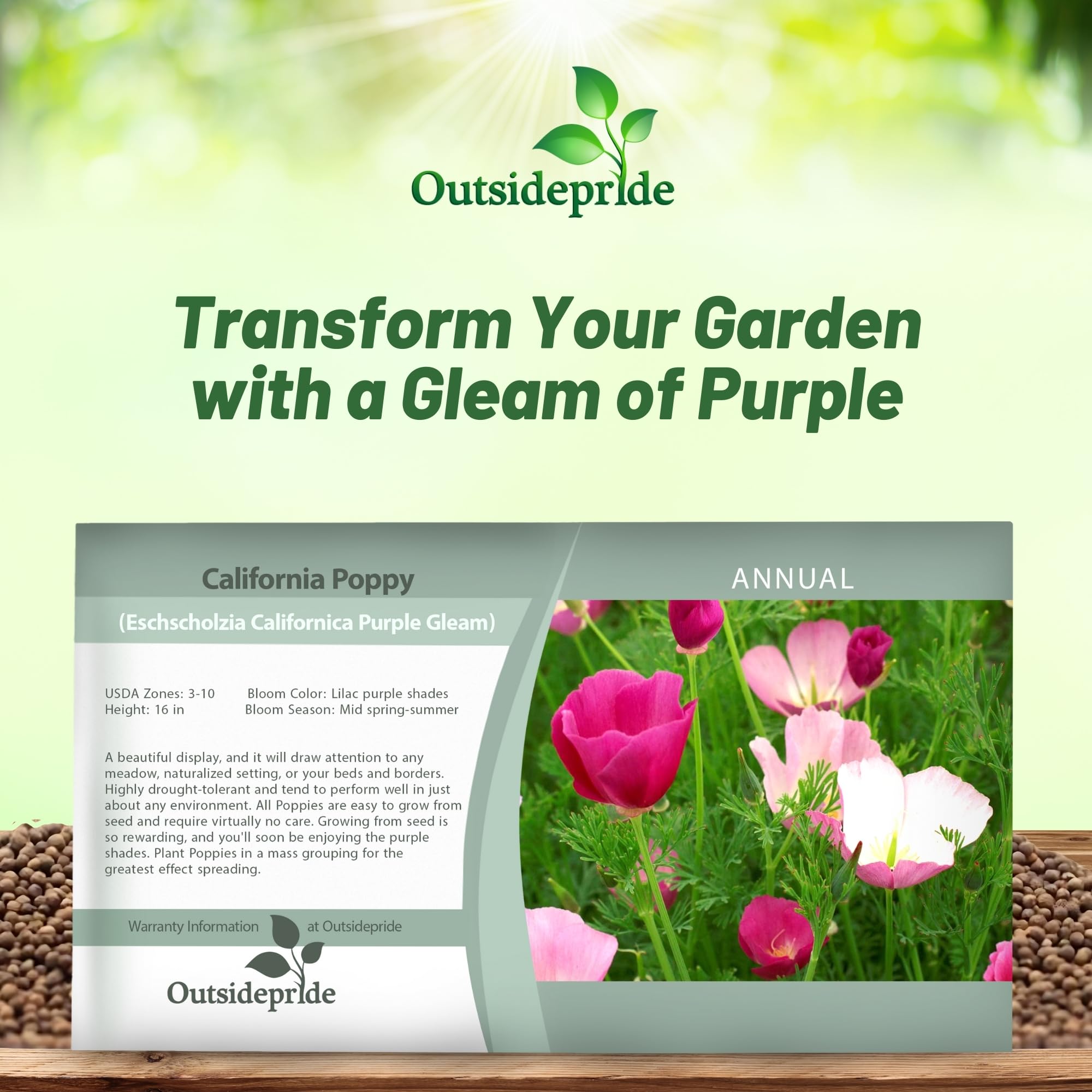 Outsidepride Purple Gleam suited for spring and fall planting for extended color.