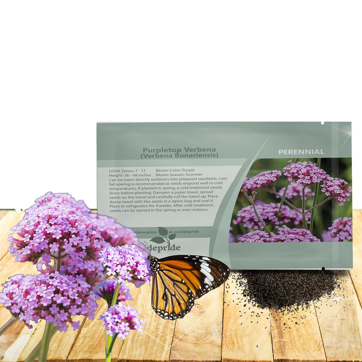 Outsidepride Purpletop Verbena seeds pack ready for sunny borders