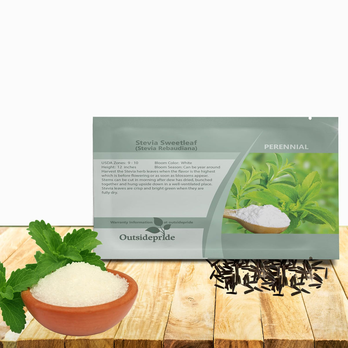 Outsidepride stevia leaves closeup for refreshing drinks and recipes.