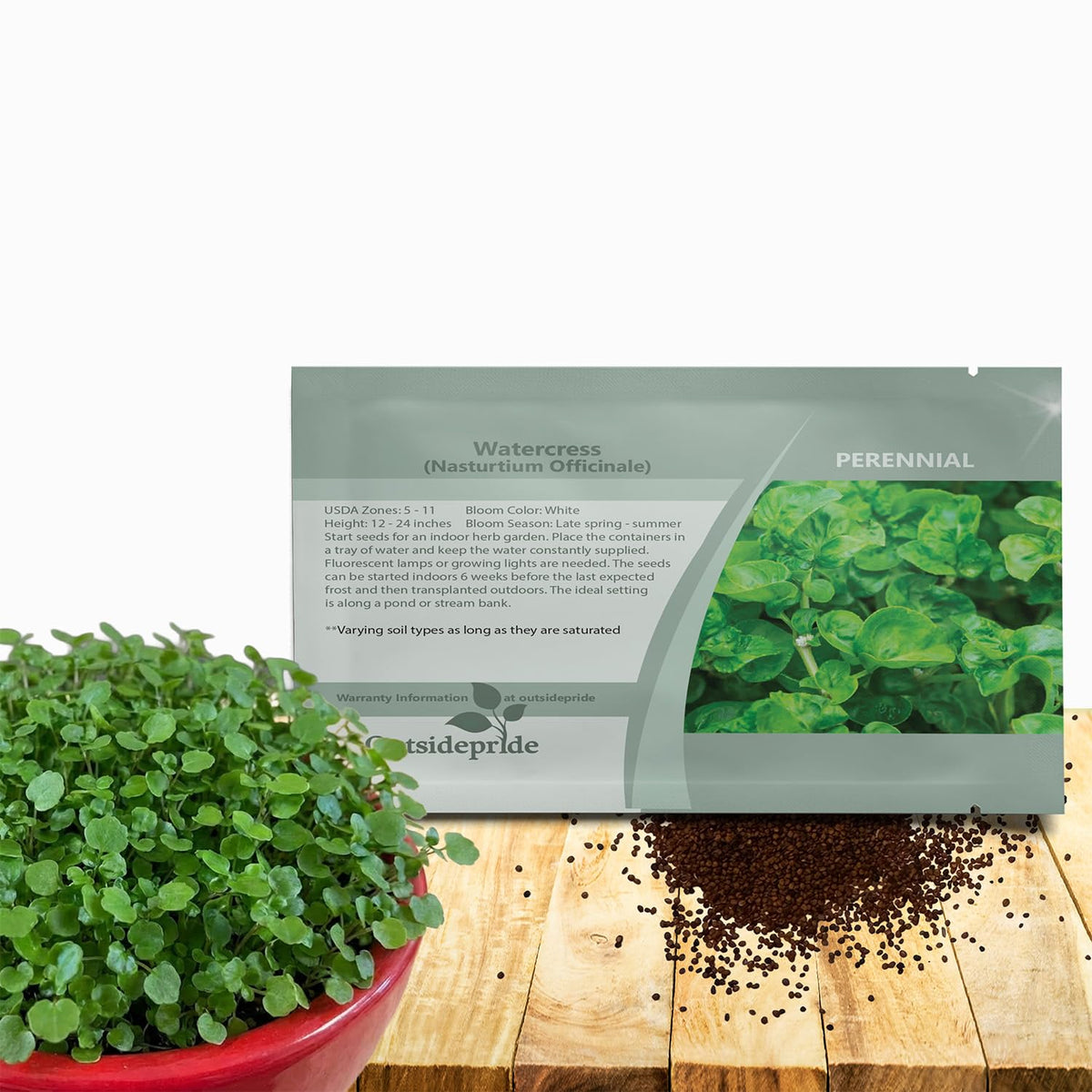 Outsidepride Watercress seeds packet ready for simple planting and harvest